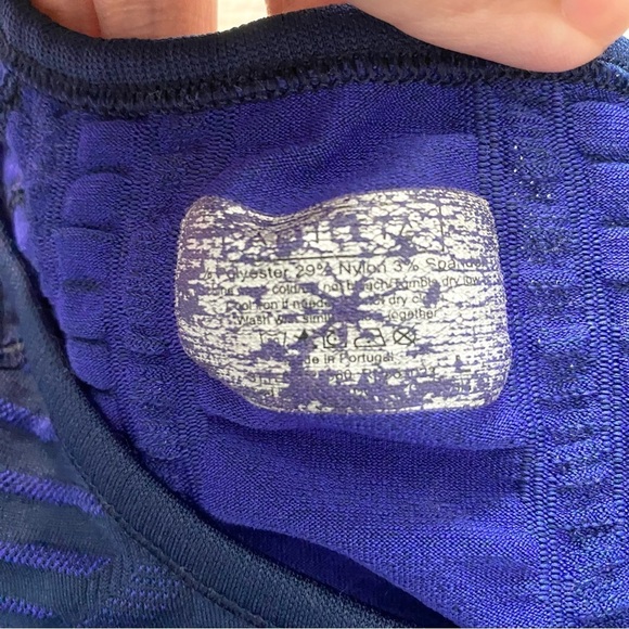 Athleta Fast Track Ruched Tee Shirt Sz L - Picture 2 of 5